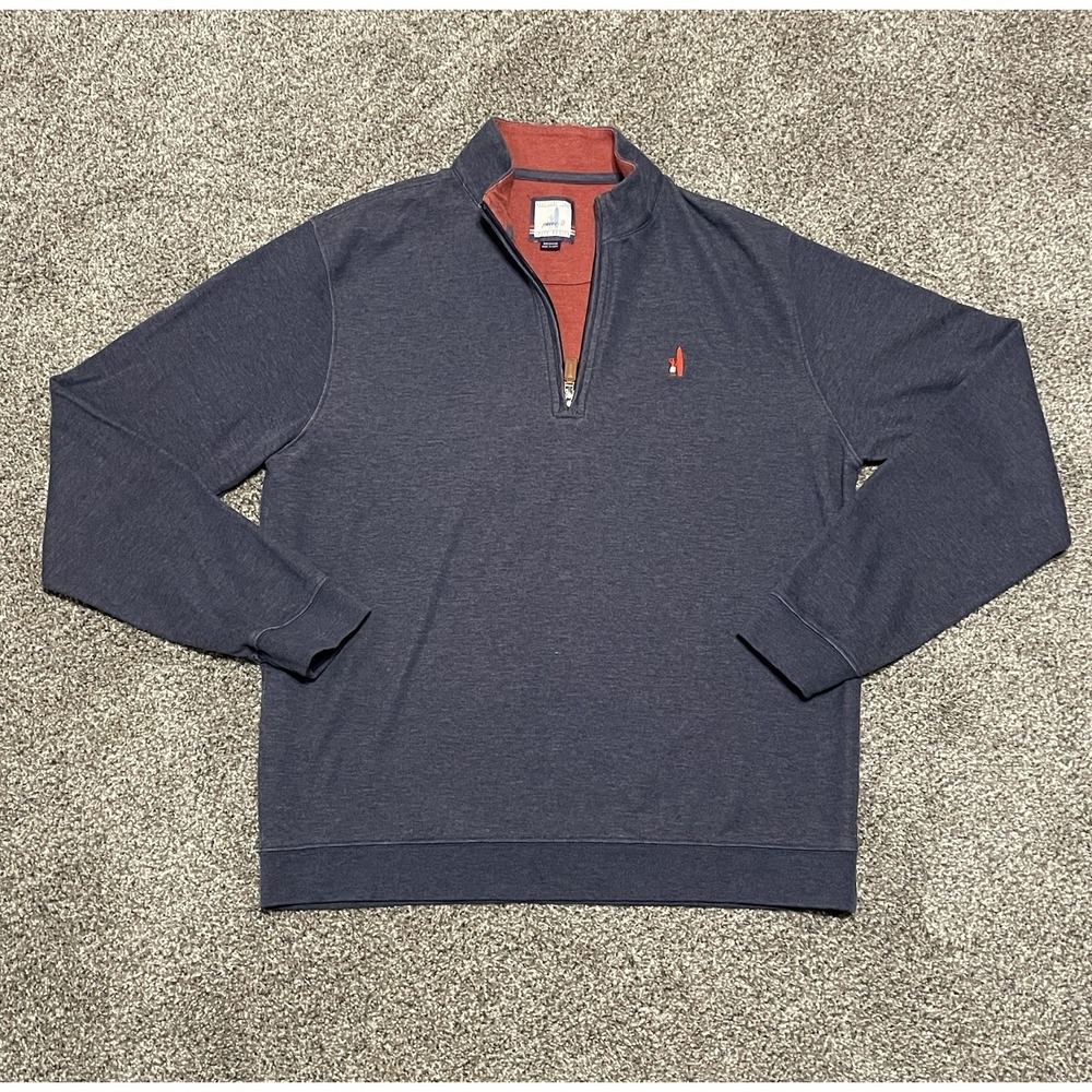 Johnnie-O Pullover Mens Medium Blue 1/4 Zip Lightweight Golf Stretch‎ Knit